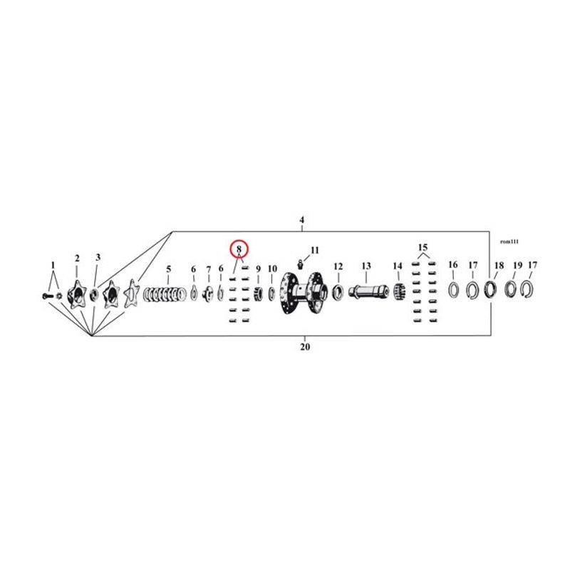 Lagerrullar pinjongaxel vevhus/svänghjul MCS +.0010" (28-pack)