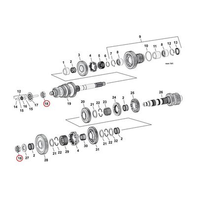 Mutter huvudaxel och sekundäraxel Jims Big Twin 80-09 (2-pack)