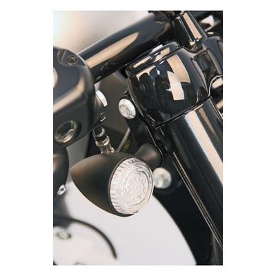 Blinkersfäste fram Cult-Werk svart XL Sportster 86-15 (2-pack)