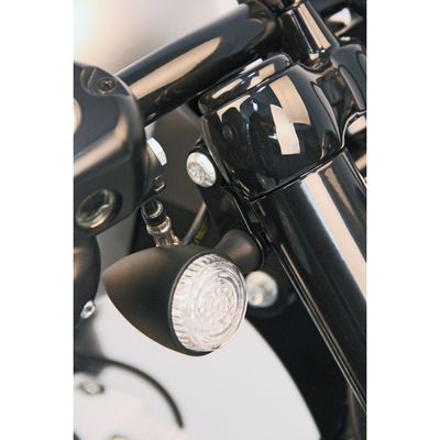 Blinkersfäste fram Cult-Werk svart XL Sportster 86-15 (2-pack)