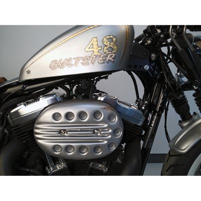 Luftfilterlock Cult-Werk spårad matt XL Sportster with stock oval