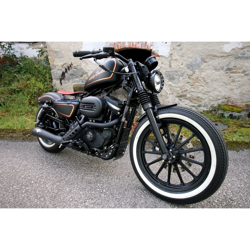 Spoiler Cult-Werk Old School blanksvart stål XL Sportster 04-22