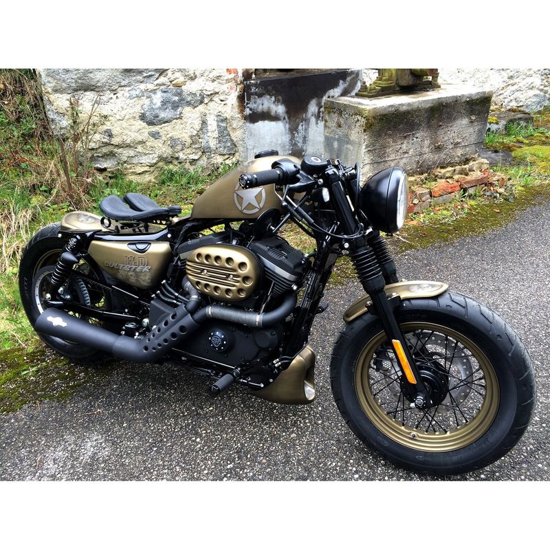 Framskärm Cult-Werk Old School blanksvart XL1200X 10-15