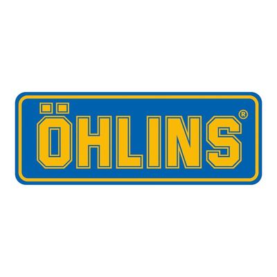 Dekal Öhlins gul blå 74mm x 28mm