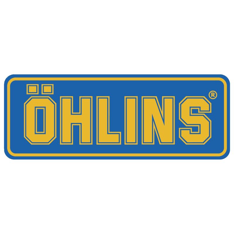 Dekal Öhlins gul blå 74mm x 28mm