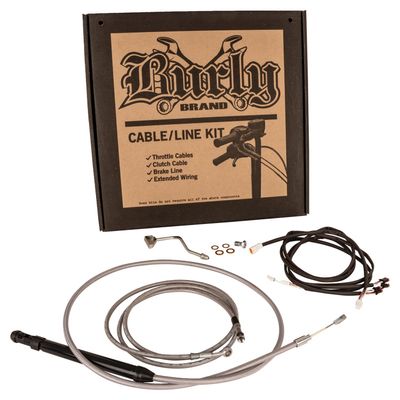 Vajer- och slangsats Burly Apehanger 18" rostfri FLT/Touring 21-23