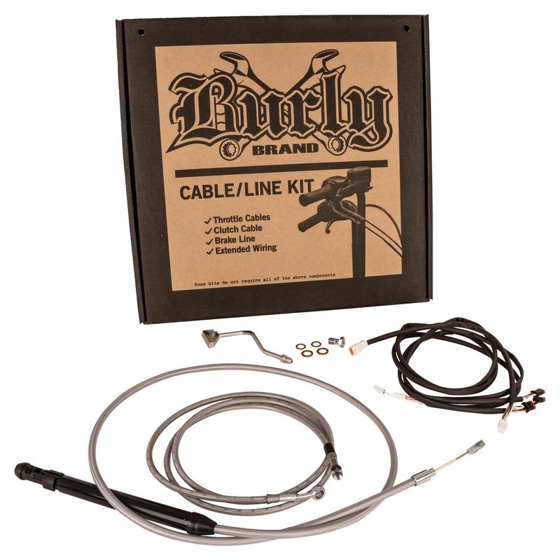 Vajer- och slangsats Burly Apehanger 18" rostfri FLT/Touring 21-23