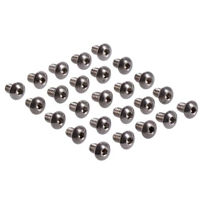 Insexskruv UNC 1/4-20x3/8, 9 mm lång, kullrig skalle, rostfri