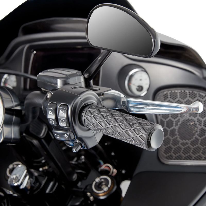 Handtag styre Arlen Ness diamond svart 74-22 (2-pack)
