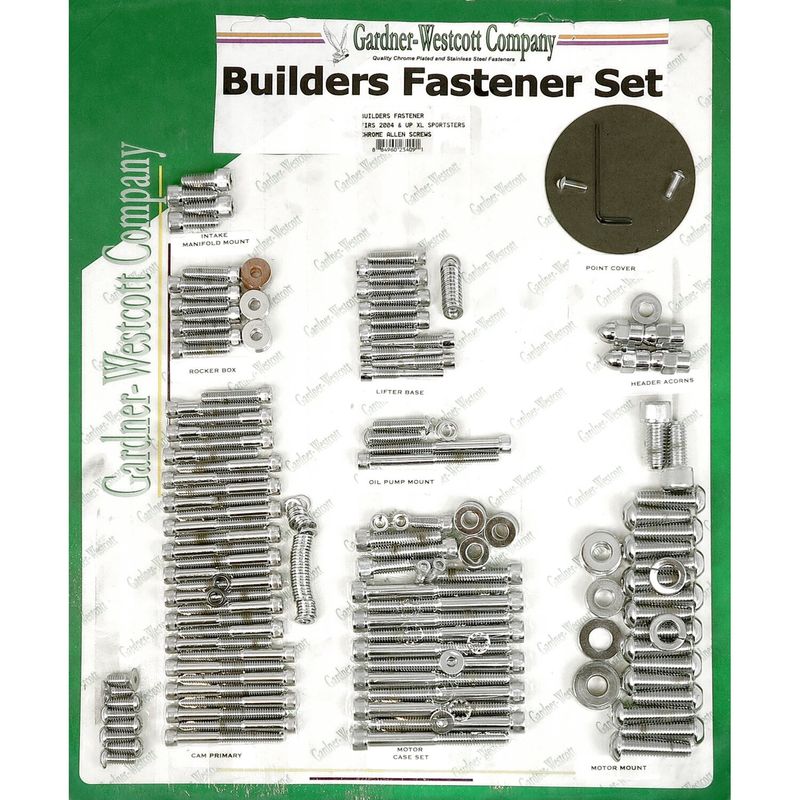 Bultsats Gardner-Westcott byggare krom insex XL Sportster 04-22