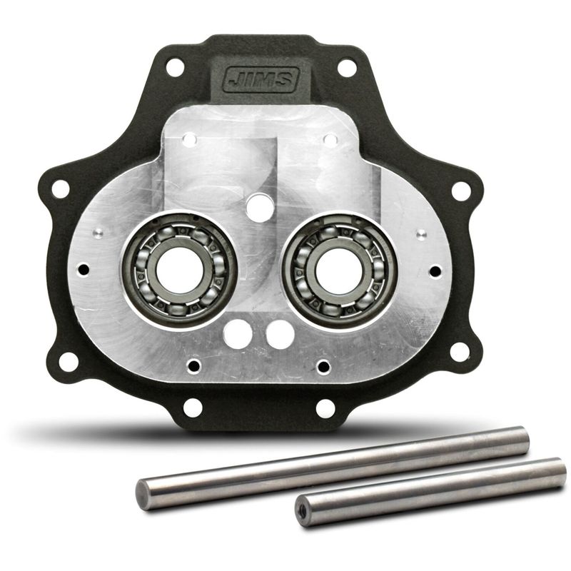 Växellådslucka Jims 6-växlad Big Bearing svart Softail 07-17, Dyna 06-17, Touring 07-16