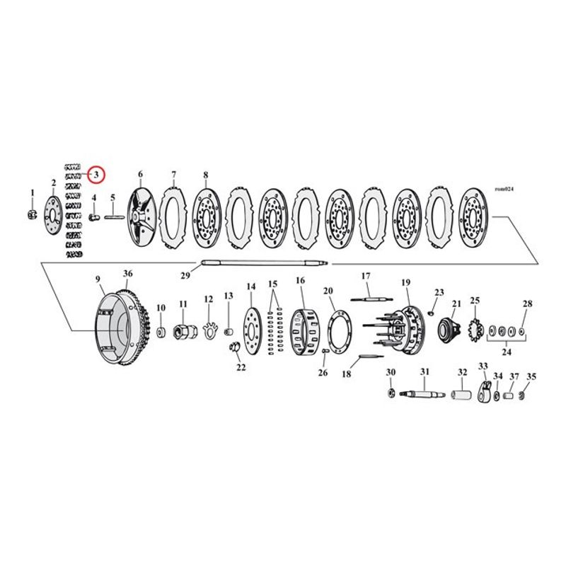 Fjädersats koppling MCS Big Twin 41-67 (10-pack)