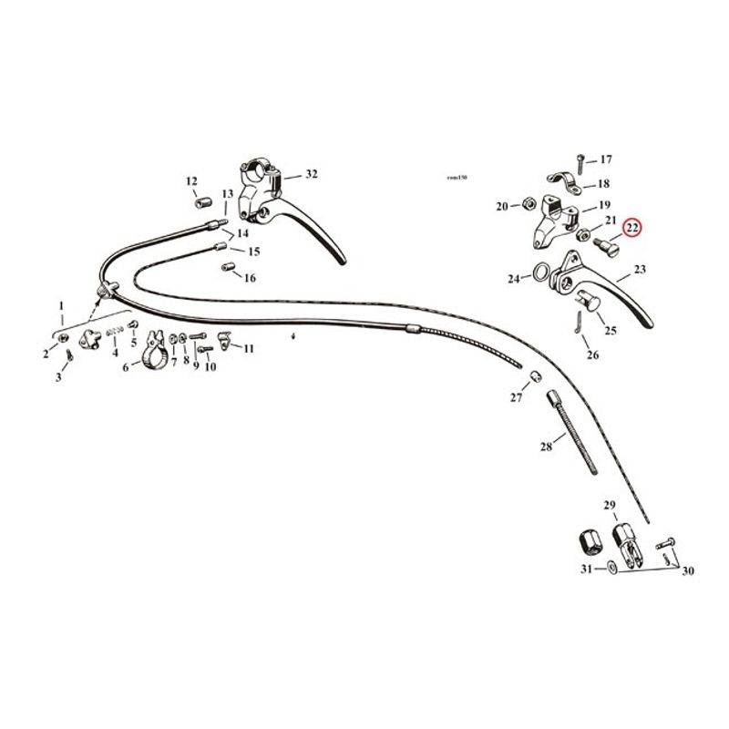 Ledskruv bromshandtag Samwel 45" 41-52