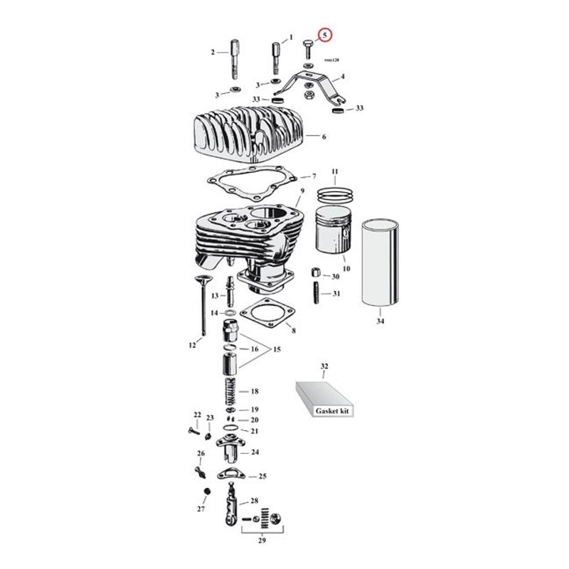 Skruv motorfäste/växelspaksfäste Samwel 45" SV 32-73