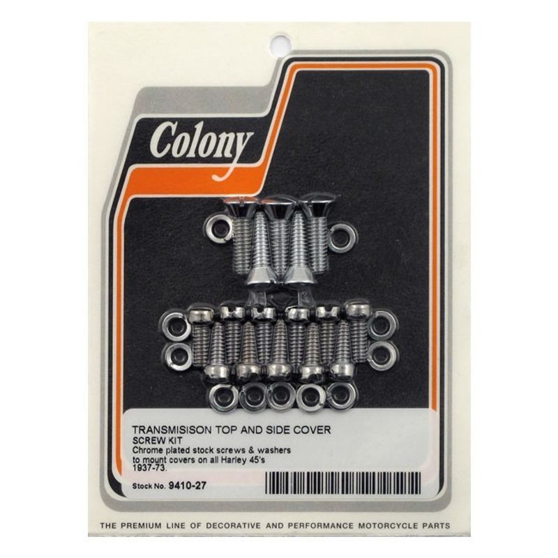 Skruvsats sidokåpa Colony 45" Flathead 37-73 krom