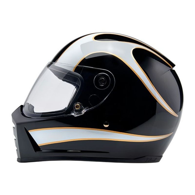 Hjälm Biltwell Lane Splitter vit flames
