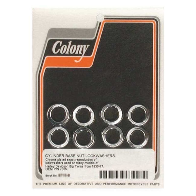 Låsbrickor Colony OHV & SV Big Twin 30-78 (8-pack) krom