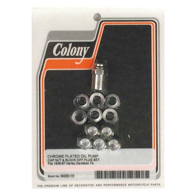 Muttrar oljepump Colony kapselmodell 1/4-24 krom Big Twin 36-67