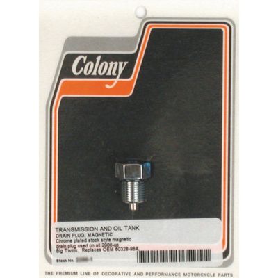 Avtappningsplugg magnetisk Colony 1/2" krom oljetank Softail m.fl.