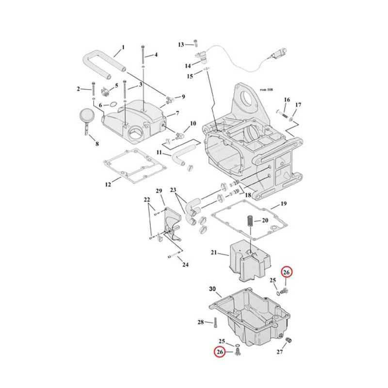 Avtappningsplugg magnetisk Colony oljetank Softail m.fl.