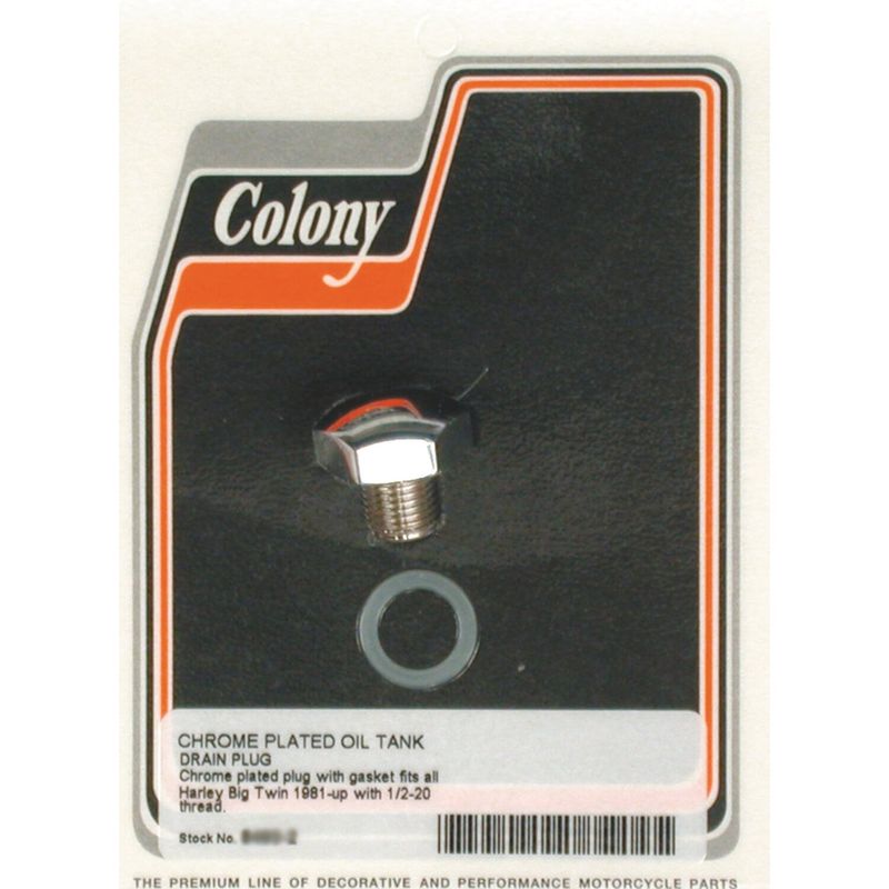 Avtappningsplugg olja Colony GW sexkant 1/2"-20 krom oljetank FL 41-84 m.fl.