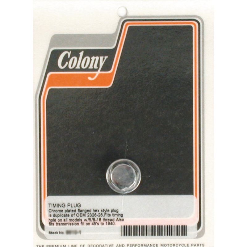 Plugg Colony Drain Hex Timing plug Big Twin 38-99 m.fl. krom