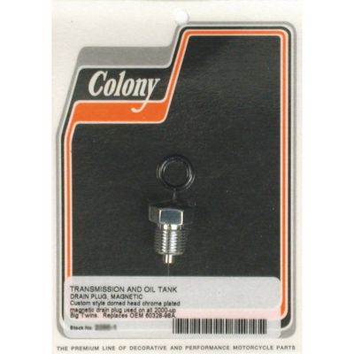 Avtappningsplugg magnetisk Colony 1/2-20 krom oljetank Softail m.fl.