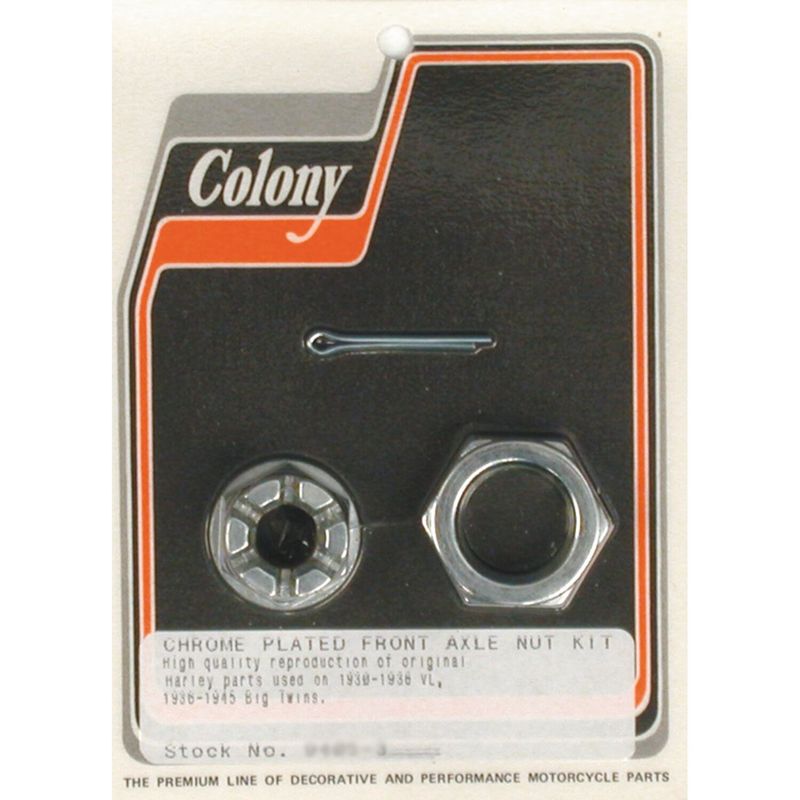 Muttersats hjulaxel fram Colony Big Twin 36-45 krom