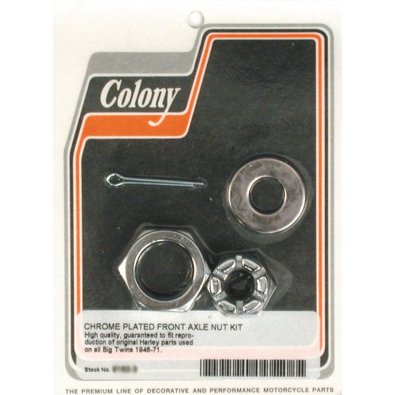 Muttersats hjulaxel fram Colony Big Twin 46-71 krom