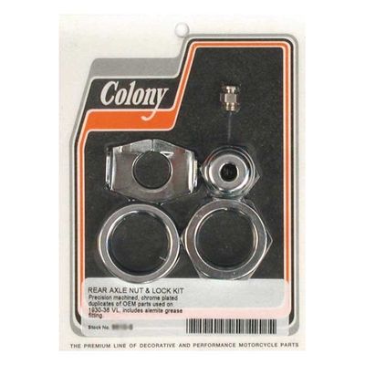Mutter hjulaxel bak Colony 74"/80" VL Big Twin Flatheads krom