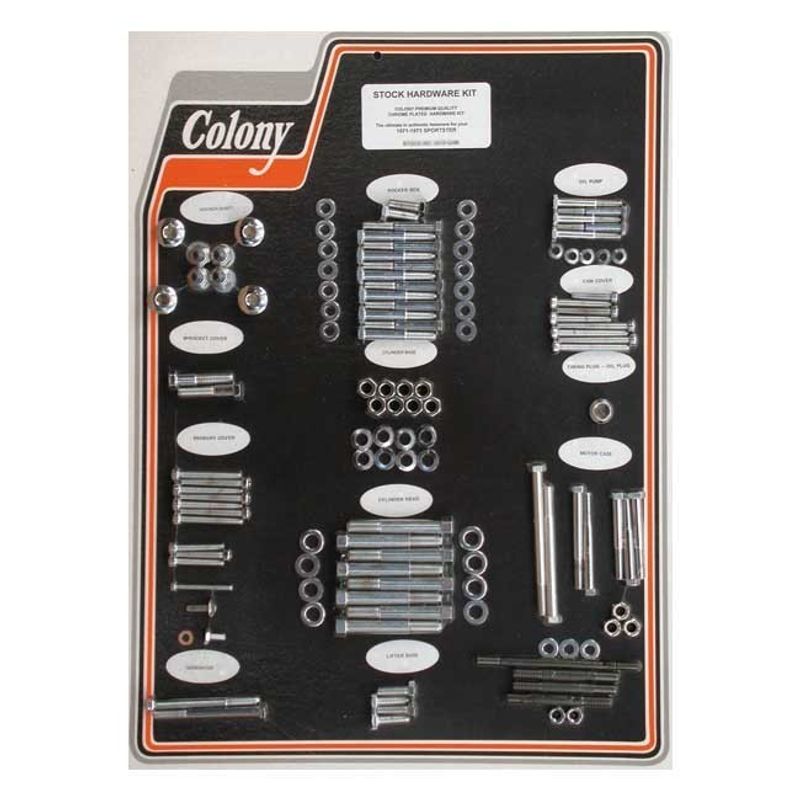 Skruvsats Colony XL Sportster models 71-73 krom