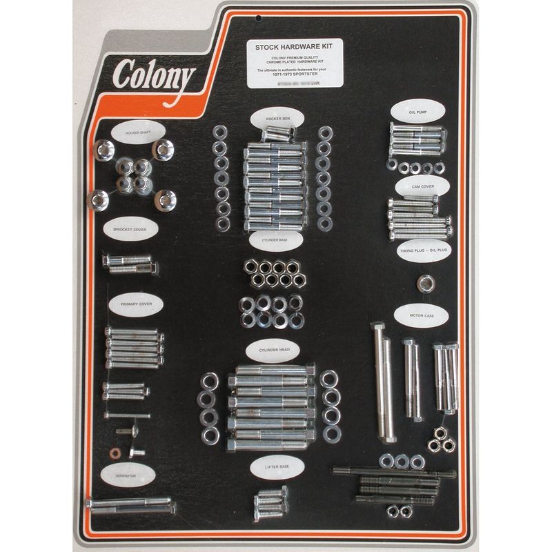 Skruvsats Colony XL Sportster models 71-73 krom