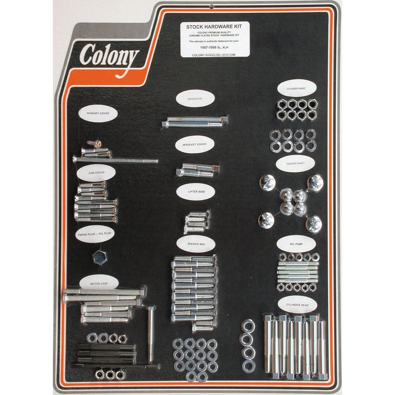 Skruvsats Colony XL Sportster, XLH 57-66 krom