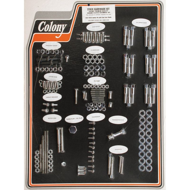 Skruvsats Colony 45" SV WITH CAST IRON HEADS krom