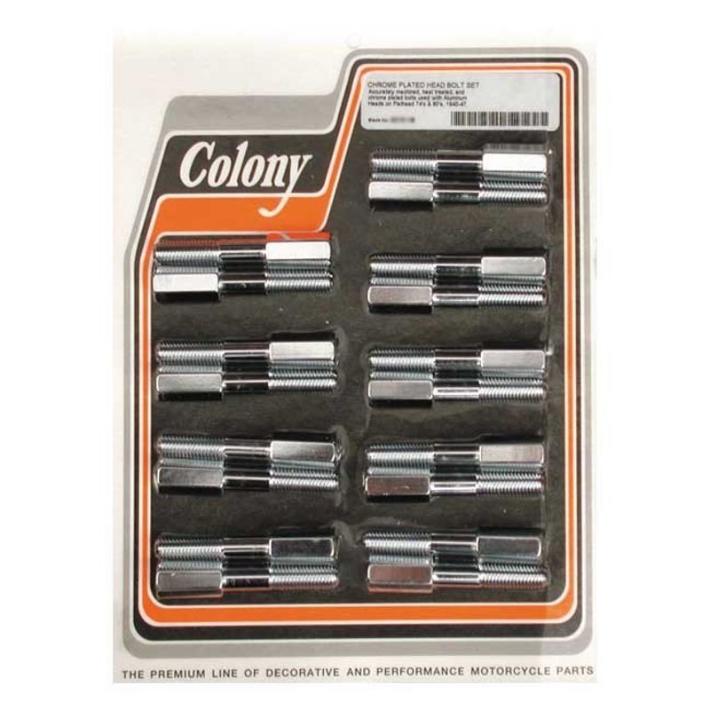 Topplocksskruvsats Colony krom aluminium 74"/80" SV Big Twin 37-48