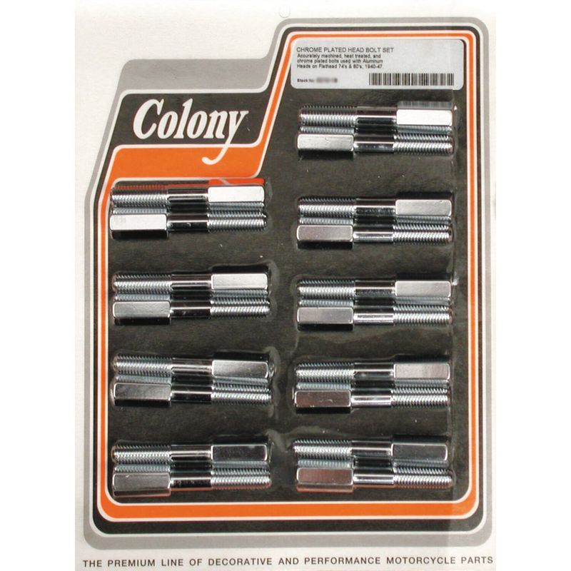 Topplocksskruvsats Colony krom aluminium 74"/80" SV Big Twin 37-48