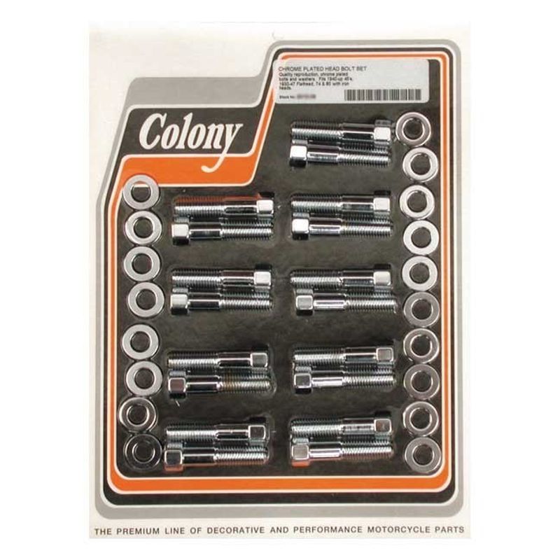 Topplocksbultsats Colony gjuten 74"/80" SV Big Twin 37-48 krom