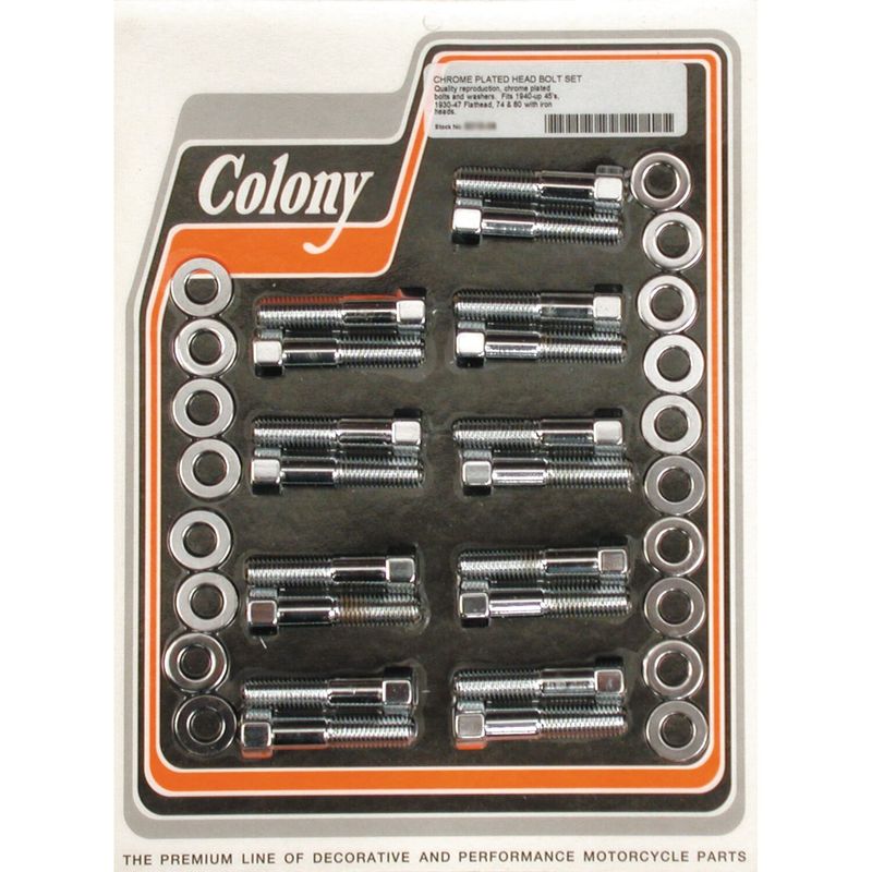 Topplocksbultsats Colony gjuten 74"/80" SV Big Twin 37-48 krom