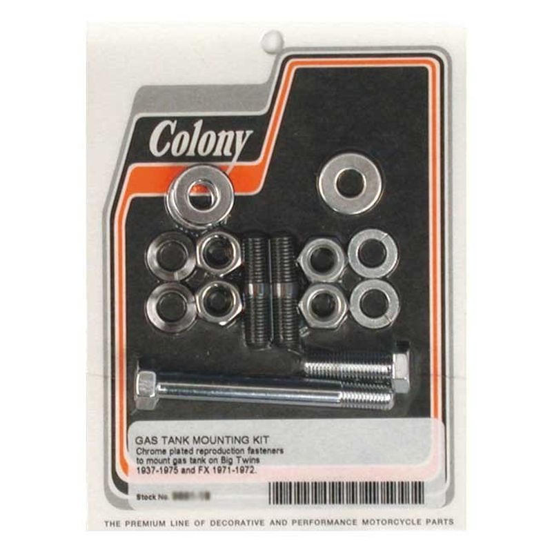 Monteringssats bensintank Colony Big Twin 37-75 krom