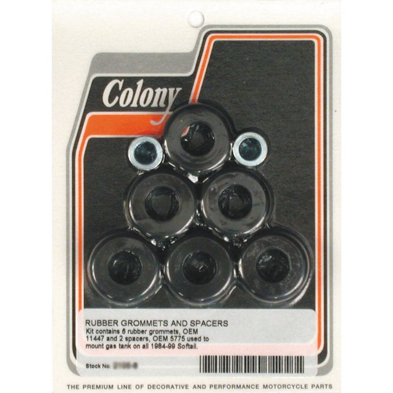 Gummi- och distanssats bensintank Colony Softail 84-99