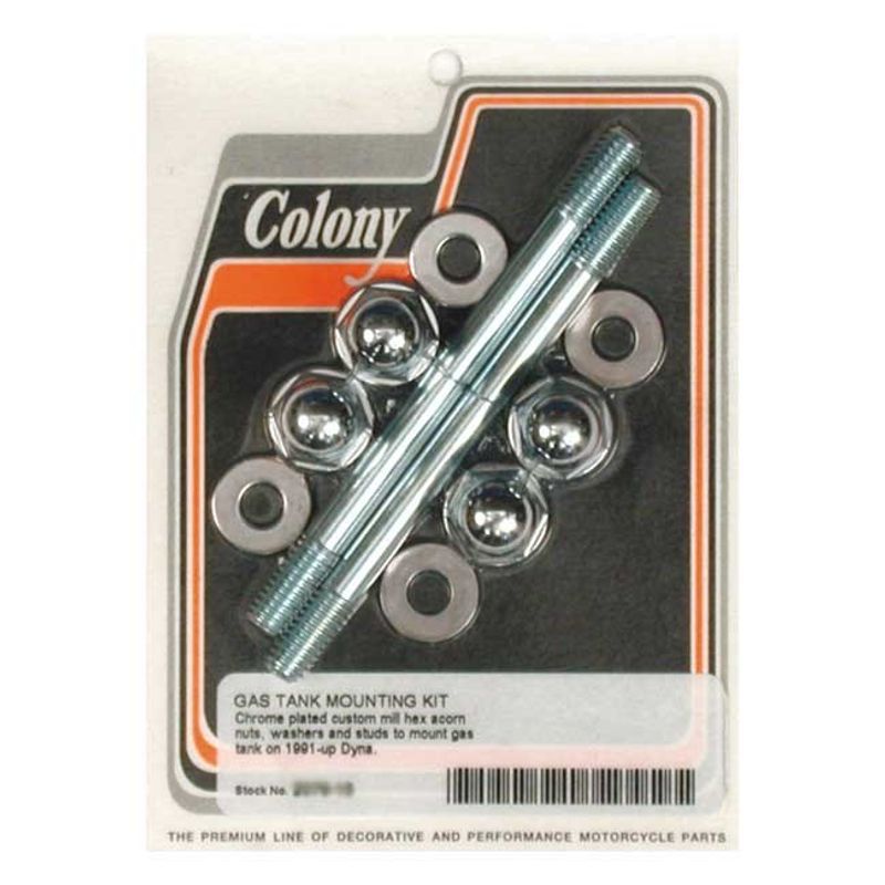Monteringssats bensintank Colony Acorn krom Dyna 91-05