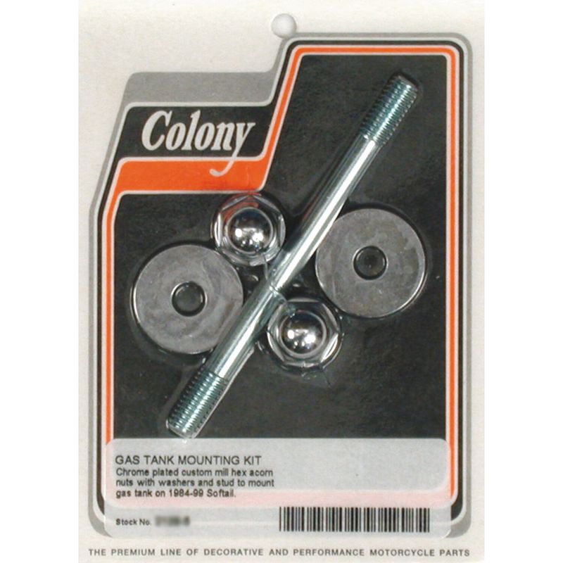 Monteringssats bensintank Colony Acorn krom Softail 84-99