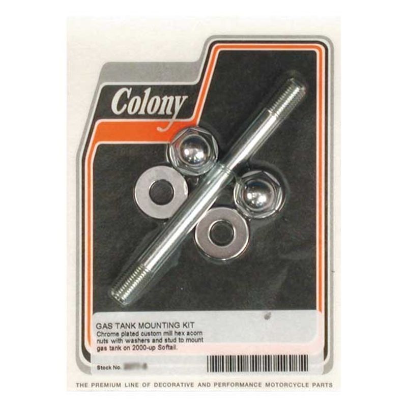 Monteringssats bensintank Colony Acorn krom Softail 00-17