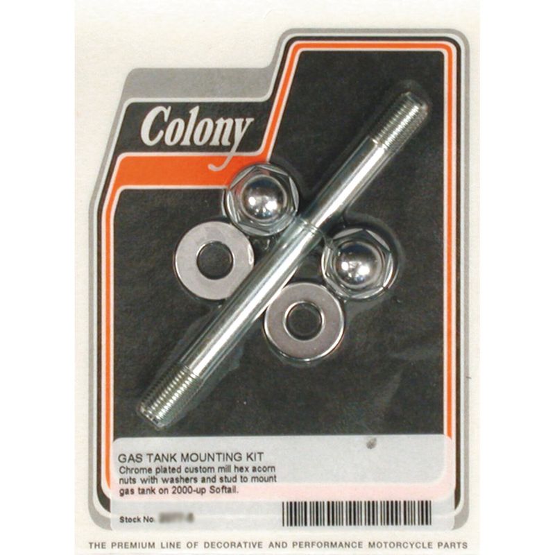 Monteringssats bensintank Colony Acorn krom Softail 00-17