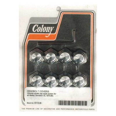 Skruvkåpssats Colony Cap krom XL Sportster 73-84 (8-pack)