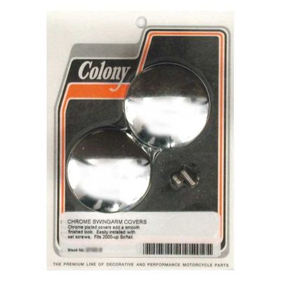 Kåpsats svingarmsaxel Colony krom kupolformad Softail 00-07 (2-pack)