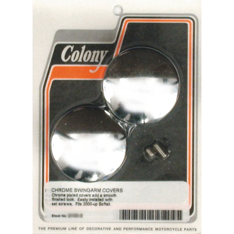 Kåpsats svingarmsaxel Colony krom kupolformad Softail 00-07 (2-pack)