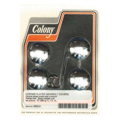 Skruvkåpssats Colony slät krom L85-17 Big Twin (4-pack)