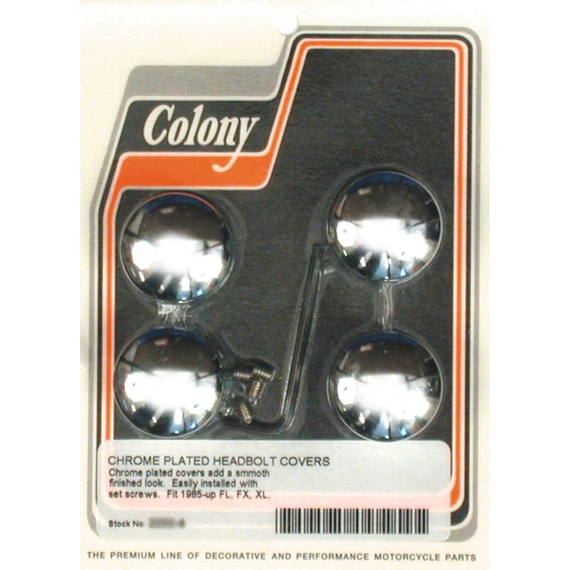 Skruvkåpssats Colony slät krom L85-17 Big Twin (4-pack)