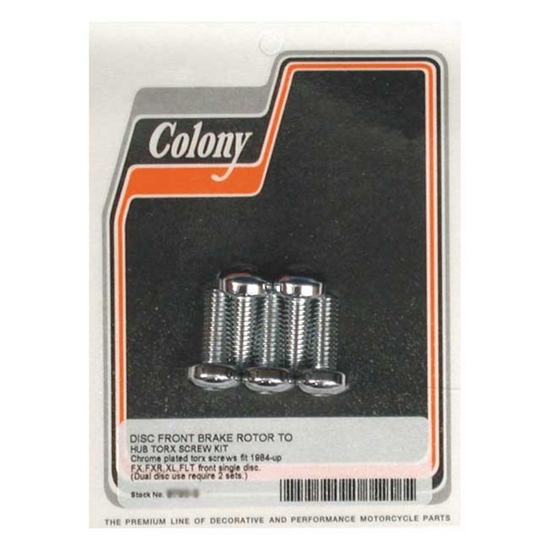 Skruv bromsskiva fram Colony krom FX 84-15 (5-pack)